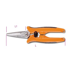 1130BMX Multipurpose scissors, straight stainless steel blades, with microteeth